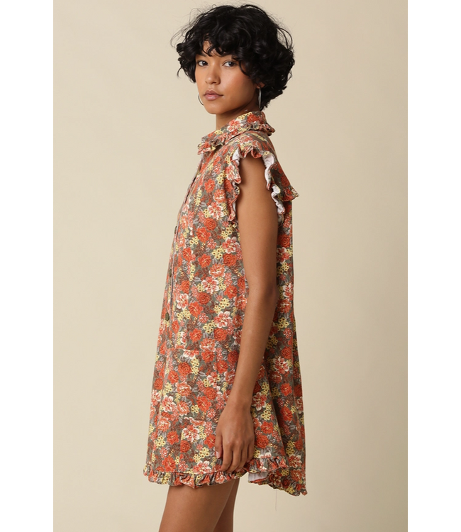 Poppy Floral Shirt Mini Dress