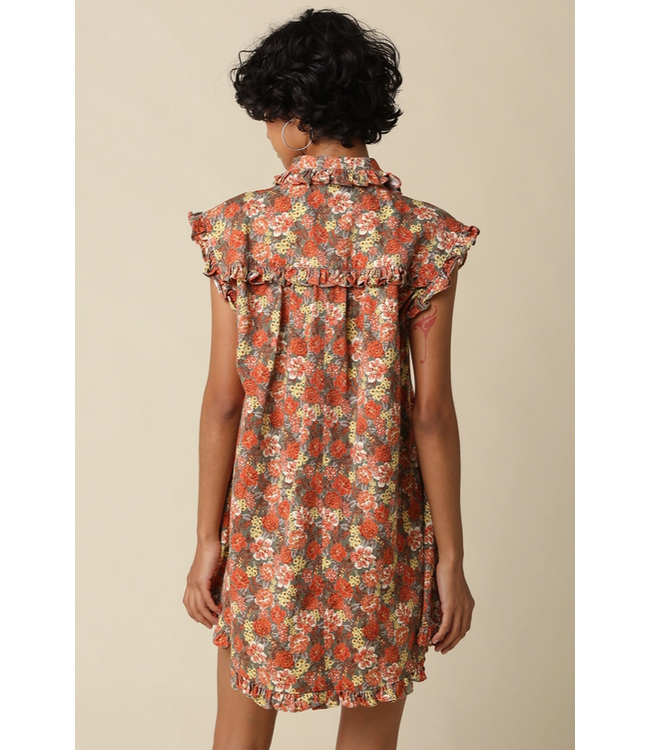 Poppy Floral Shirt Mini Dress