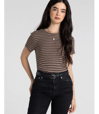 Annie Tee Latte Black Stripe