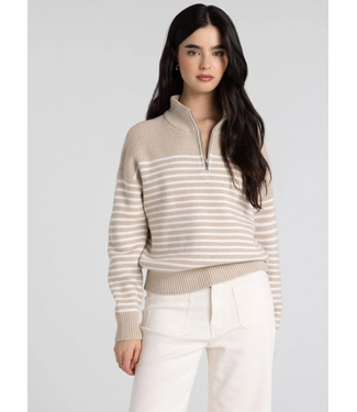 Russell Pullover Beige Ivory Stripe