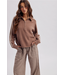 Varisty Sport Stripe Half Zip Sweater Mocha
