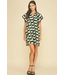 Geometric Print Tunic Dress Dk Green