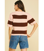 Color Block V-Neck Sweater Pink/Brown