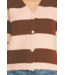 Color Block V-Neck Sweater Pink/Brown