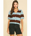 Color Block V-Neck Sweater Blue/Brown