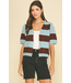 Color Block V-Neck Sweater Blue/Brown