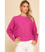 Dolman Sleeves Sweater Top Hot Pink