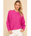 Dolman Sleeves Sweater Top Hot Pink