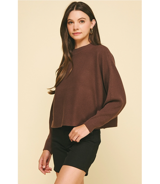 Dolman Sleeves Sweater Top Espresso
