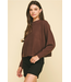Dolman Sleeves Sweater Top Espresso