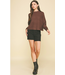 Dolman Sleeves Sweater Top Espresso