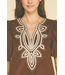 Corduroy Embroidery Mini Dress Chocolate