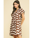 Geometric Print Mini Dress Brown