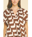Geometric Print Mini Dress Brown