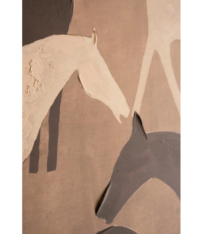 Framed Painting Five Horses 31.5x2x43.5