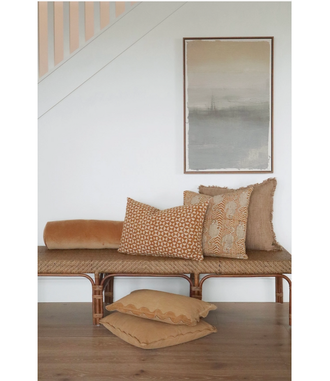 20x20 Corduroy Scallop Pillow, Gold