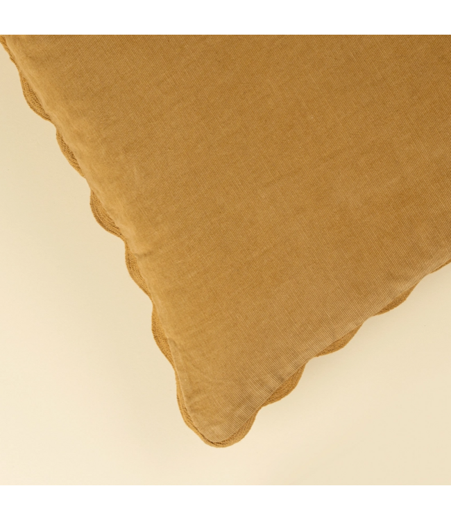 20x20 Corduroy Scallop Pillow, Gold