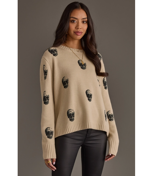 Tan Skull Sweater