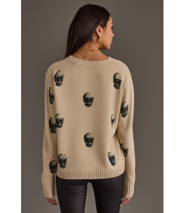 Tan Skull Sweater