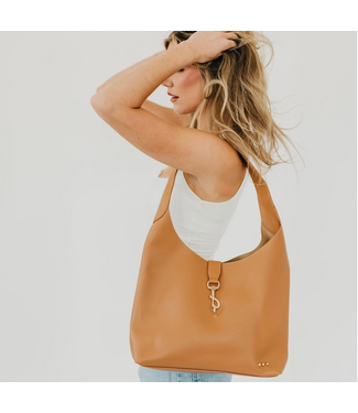 Pretty Simple Haddie Hobo Vegan Leather Tote Brown