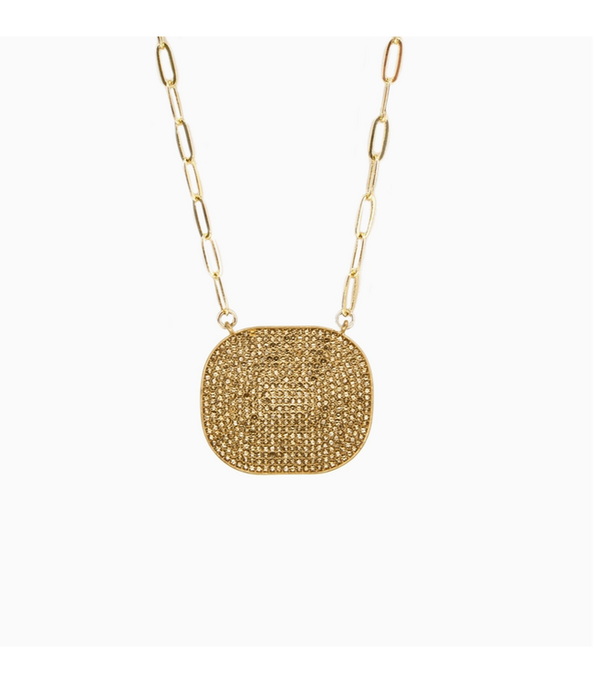 Pave Statement Necklace Gold-Lite Colorado