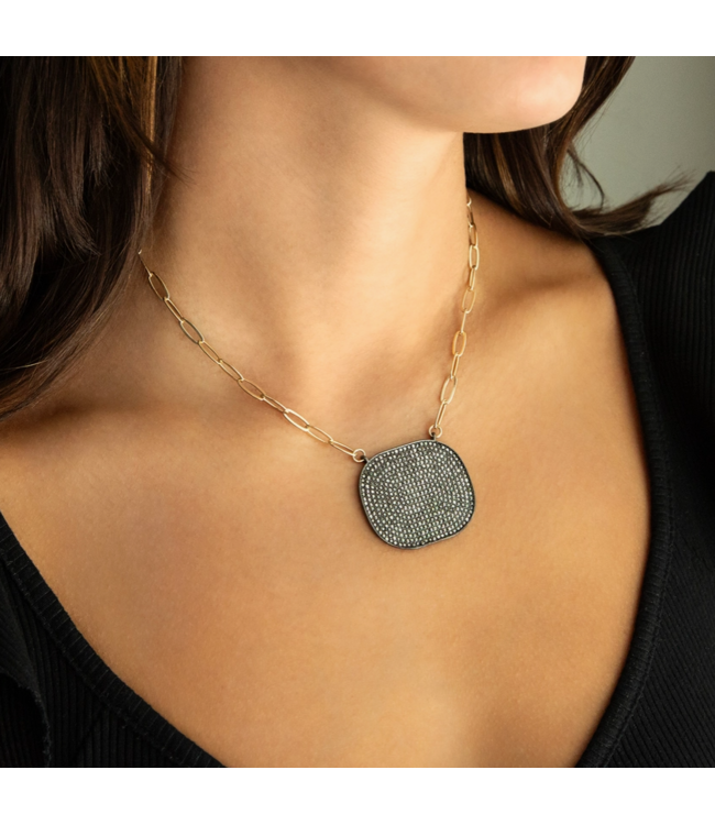 Pave Statement Necklace Gold-Lite Colorado