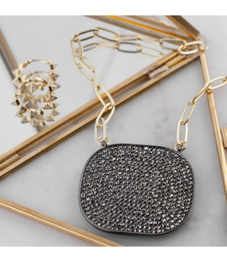 Pave Statement Necklace Gold Hema