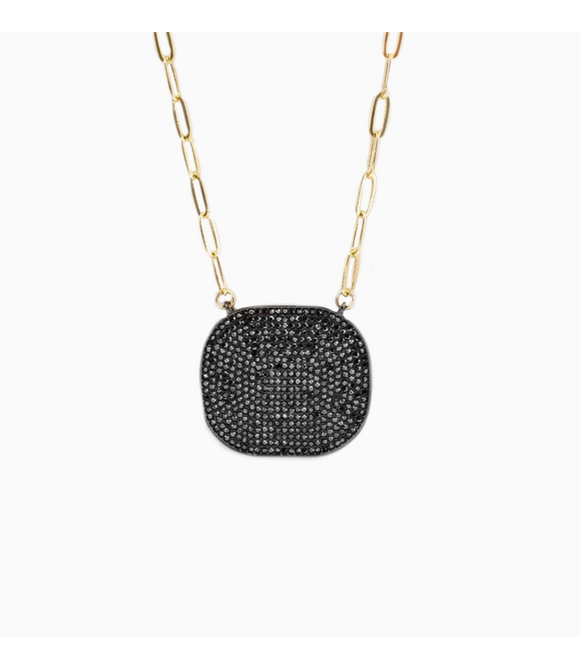 Pave Statement Necklace Gold Hema