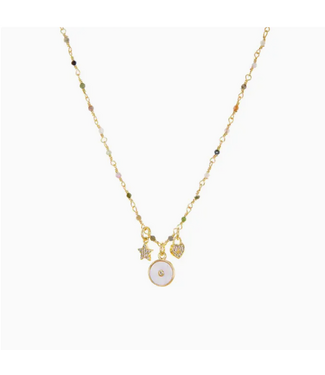 Triple Charm Necklace Gold