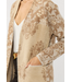 Floral Colorblock Knit Cardigan with Pockets