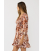 V-Neck Smocked Top Mini Dress Nude