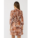 V-Neck Smocked Top Mini Dress Nude