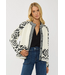 Tribal Pattern Textured Knit Sweater Jacket