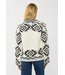 Tribal Pattern Textured Knit Sweater Jacket