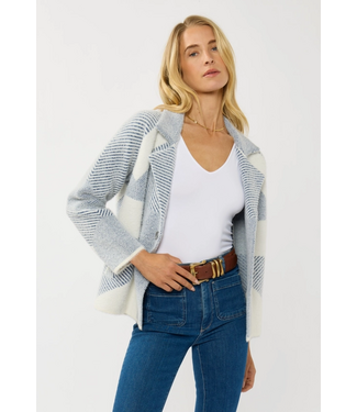 Double Breasted Sweater Jacket Dusty Blue