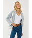 Double Breasted Sweater Jacket Dusty Blue