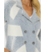 Double Breasted Sweater Jacket Dusty Blue