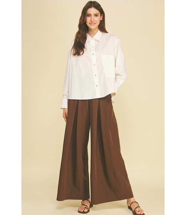 Oversized Front Pocket Shirt White