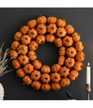 Orange Faux Pumpkin Wreath