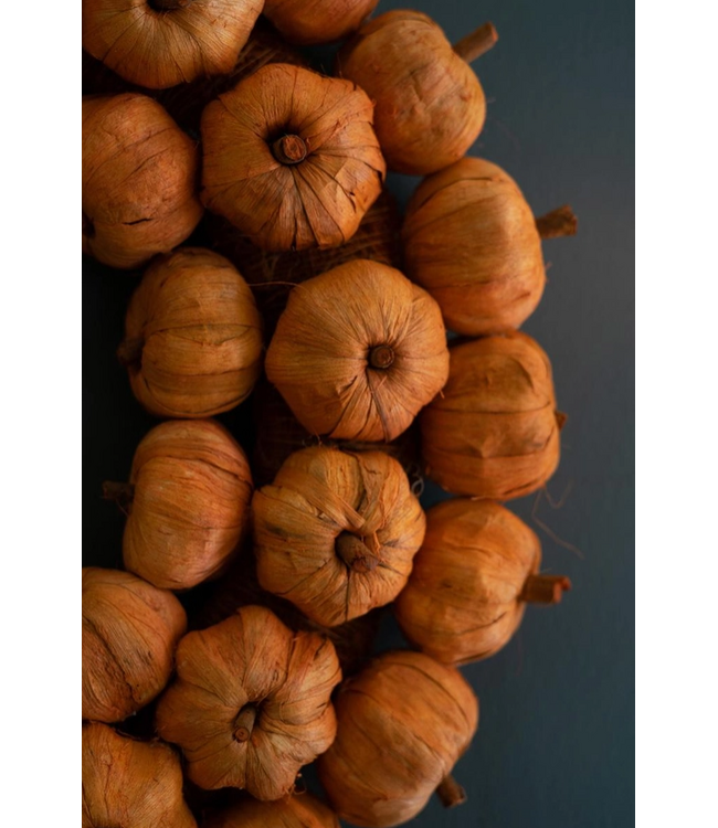 Orange Faux Pumpkin Wreath