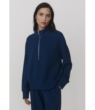 Varley Mavis Mock Neck Sweat Sea Blue