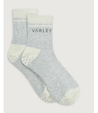 Varley Grayson Half Crew Grip Sock Light Grey Marl