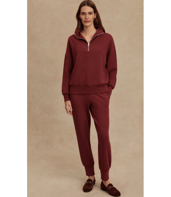 Varley Hawley Half Zip Sweat New Maroon