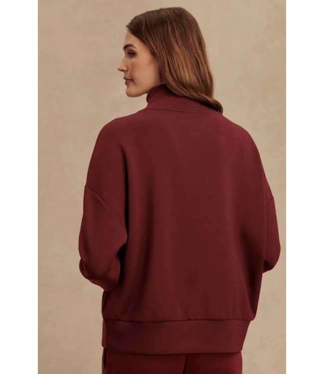 Varley Hawley Half Zip Sweat New Maroon