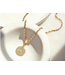 Compass Coin Charm Necklace Gold