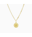 Compass Coin Charm Necklace Gold