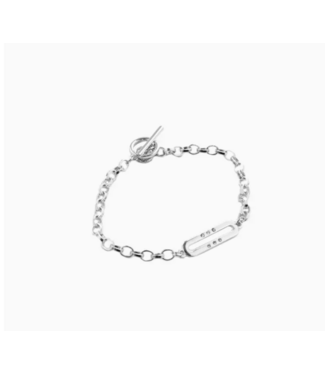 Tri-Pave Toggle Bracelet Silver
