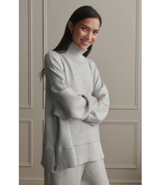 Varley Barker High-Neck Sweat Light Grey Marl