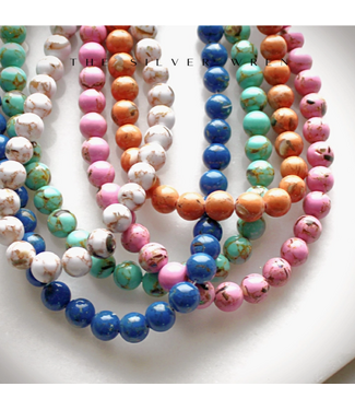 Wren Design Desert Confetti Colorful Beaded Necklace White