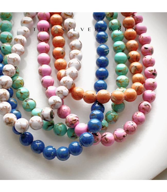 Wren Design Desert Confetti Colorful Beaded Necklace Orange